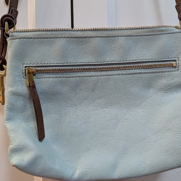 Fossil Leather Blue Crossbody Bag - Picture 2 of 5